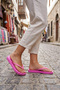Women's Basic Fuchsia Flip-Flops Comfortable Sole Sandals Pvc Strap Stylish Lightweight Daily Pool Sea Beach Slippers