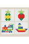 Wooden Pattern Block Puzzle Set for Kids 102 Piece Colorful Shape Blocks with 48 Challenge Cards - 5