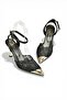 Y752093806 Black Lace Thin Galvanized Heeled Women's Shoes - 8