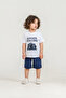 Boys' Printed Summer Set - 3-Piece Shirt T-Shirt Shorts Set - 5