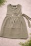 Girl's Linen-Look Dress with Tie Detail – Khaki Stylish Summer Dress - 3