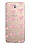 Samsung Galaxy J7 Prime Compatible Pink Bow Pattern Transparent Phone Case