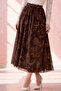Patterned Tulle Skirt A222 Brown - 2