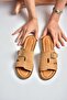 Y944791002 Tan Genuine Leather Suede Women's Slippers