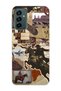 Samsung Galaxy M13 / M23 Compatible Cowboy Western Collage Pattern Transparent Phone Case