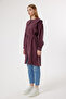 6437 - Stylish Comfortable Zippered Baby Collar Belt Tie Detailed Long Tunic Cap - 6