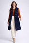 Women's Middle-Aged Patterned Comfortable Fit Flounce Stone Embroidered Combed Cotton Mother Long Vest 4323 - 3