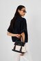 Suede Garnili Canvas Handbag and Crossbody Bag in Black - 6