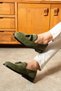 Corcik Khaki Green Suede Men's Loafer Shoes – Classic Tasseled Black Casual - 2