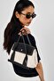 Suede Garnili Canvas Handbag and Crossbody Bag in Black - 4