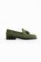 Corcik Khaki Green Suede Men's Loafer Shoes – Classic Tasseled Black Casual - 4