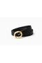 Black Faux Leather Women's Belt with Gold Buckle – Stylish & Casual Use Oval Buckle Waist Belt - 3