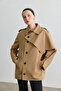 Kum Asymmetric Sleeve Detail Trench Coat - 5