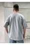 Washable World Printed Gray Oversize T-Shirt - 4