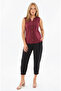 Zero Sleeve Button Front Blouse - 2