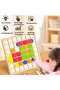 Colorful Pattern Block Puzzle Board with Cards Educational Shape Matching Game - 2