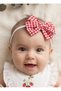 Baby Girl Red Pitikare Bow Handmade Bandana (0-6 Months)
