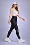 Black High-Waist Zebra Patterned Leggings - Women's Sports & Daily Use - 4
