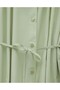 Gathered Shoulder Lace-Up Shirt Blouse - Olive - 6