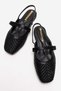 Women's Daily Stone-Embellished Shoes Black Straw - 5