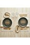 Bonna Porcelain Mesopotamia Anthracite-Bird 2-Person Serving Set-Breakfast Set-4 Pieces
