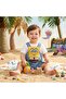 Spongebob Patterned Unisex Baby Jeans Salopet & Bodysuit