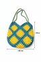 Sunflower Bohemian Hand Knitted Floral Motif Women's Shoulder Bag