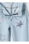Wideleg Stone Embroidered Girls' Jean Pants - 8
