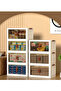 4-Tier Plastic Storage Cabinet with Double Doors with Wheels for Home & Office (65x40x142 cm) - 5