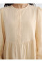 Balloon Sleeve Muslin Long Dress - 3