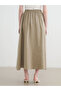 Seray New Season Textured Flared Skirt with Elastic Waist - 4