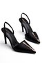 Classic Heeled Shoes Satin Heeled Women's Open Back Shoes - 2