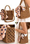 100% Handmade Knitted Bag – Women's Hand & Shoulder Bag with Scarf Detail - 2