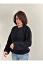 Fluffy Soft Dokulu Basic Kazak – Siyah