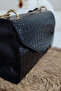 Women's Crocodile Patterned Faux Leather Hand and Shoulder Bag with Ring Detail Mlu7010 - 6