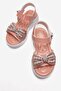 Children's Beaded Stone Velcro Sandals Pudra - 5