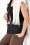 Black Women's 4 Compartment Parachute Fabric Adjustable Crossbody Bag - 4
