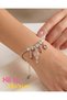 Pink Stone Charm Bracelet with Flying Balloon Figure, Elegant Non-Tarnish Women's Bracelet - 3