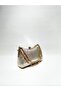 Gold Color Laser Fabric Wavy Evening Dress Clutch Chain Strap Hand-Held Wedding Engagement Evening Bag - 3