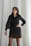 Black Wrap-Around Belted Shirt - 5