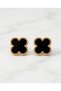 Black Earrings with Yonca Detail