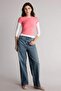 Fitted Crew Neck Ribbed Short Sleeve Basic T-Shirt E0288Ax26Sp - 2