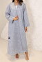 Premium Front Open Tafeta Abaya with Inner Dress Sky Blue Elegant Modest Wear - 5