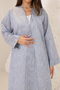 Premium Front Open Tafeta Abaya with Inner Dress Sky Blue Elegant Modest Wear - 4