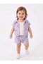 Cotton Strawberry Patterned Muslin 3-Piece Baby Girl Shorts Set