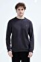 Men's Crew Neck Embroidered Sweatshirt Anthracite - 26K 6138 - 5