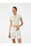 X Şahika Ercümen - Comfortable Fit Mini Shorts with Tie-Waist and Stitching Detail