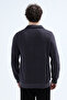 Men's Stand Collar Half Zipper Embroidered Sweatshirt Anthracite - 26K 6137 - 6