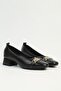 Black Shiny Women's Heeled Shoes Pc-55651 - 3