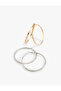 Set of 2 Steel Hoop Earrings - 3